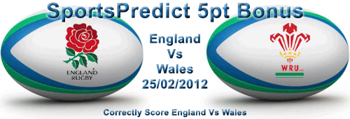England Vs Wales SportsPredict 5pt Bonus Match - Click to Enlarge