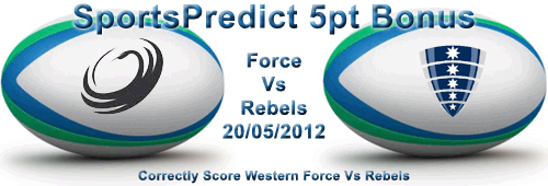 Western Force Vs Rebels SportsPredict 5pt Bonus Match - Click to Enlarge