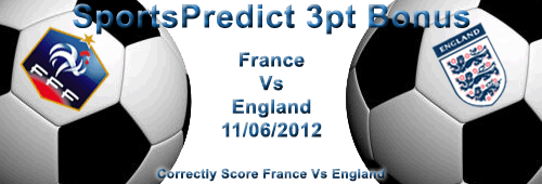 France Vs England SportsPredict 3pt Bonus Match - Click to Enlarge