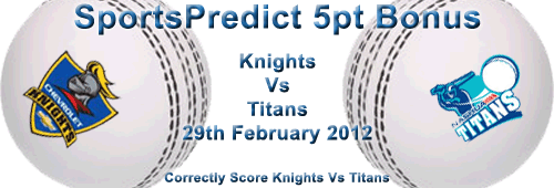 Knights Vs Titans SportsPredict 5pt Bonus Match - Click to Enlarge