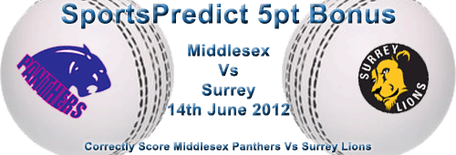 Middlesex Panthers Vs Surrey Lions SportsPredict 5pt Bonus Match - Click to Enlarge