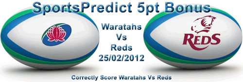 Waratahs Vs Reds SportsPredict 5pt Bonus Match - Click to Enlarge