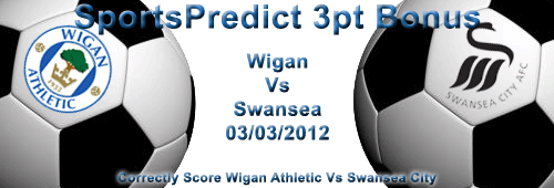 Wigan Athletic Vs Swansea City SportsPredict 3pt Bonus Match - Click to Enlarge
